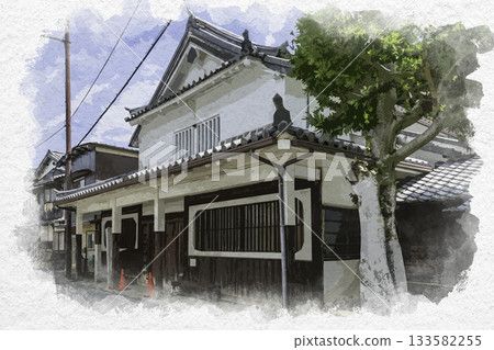 Watercolor painting of the Akinada Tobishima Kaido, Osaki Shimojima, Mitarai, Wakagoshiya ruins, Kure City, Hiroshima Prefecture Watercolor painting of the Akinada Tobishima Kaido, Osaki Shimojima, Mitarai, Wakagoshiya ruins, Kure City, Hiroshima Prefecture 133582255