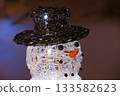 Wire snowman ornament and hat that glows at night 133582623