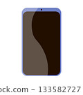 Simple phone template with a blank dark screen. Flat illustration. 133582727