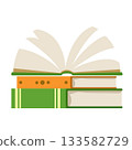 Stacks of books for reading, pile of textbooks for education. Set of book. Colored flat illustration 133582729