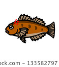 Illustration of a cute angry rockfish 133582797