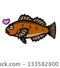Illustration of a cute happy rockfish 133582800