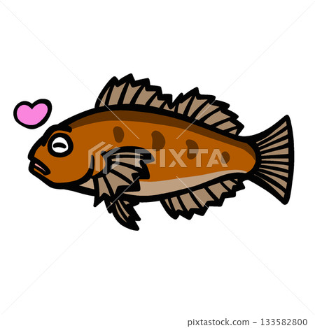 一幅可愛快樂的石斑魚插圖 133582800