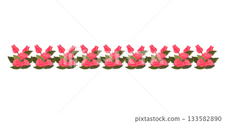 A border of light pink, lush roses for your design. A border of light pink, lush roses for your design. 133582890