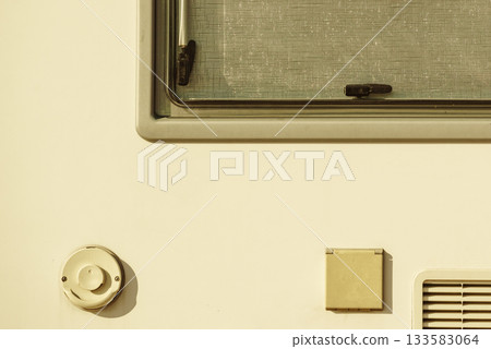 Details of camper, window with cover blind Details of camper, window with cover blind 133583064