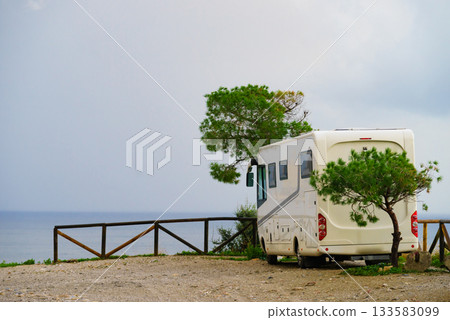 Camper rv on spanish coast 133583099