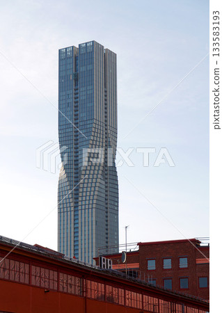 The tallest building in Scandinavia Karlatornet skycraper in Lindholmen, Gothenburg, Sweden, sunny day 133583193