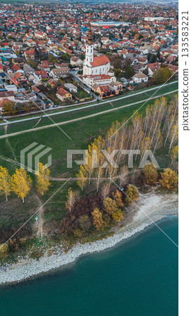 Aerial Drone Landscape of Futog Old Town 133583221