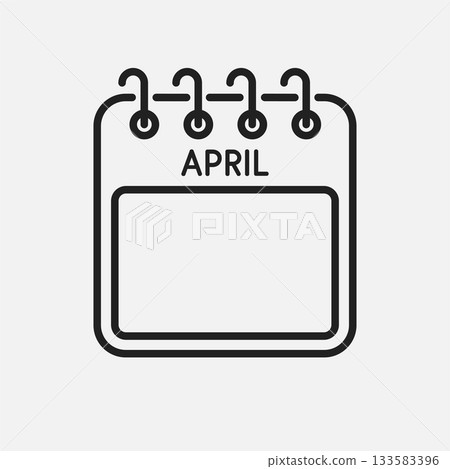 Icon calendar April month, empty space, reminder Icon calendar April month, empty space, reminder 133583396