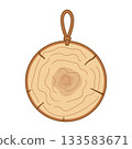 Cute Wooden Tree Slice Christmas Ornament with Loop 133583671