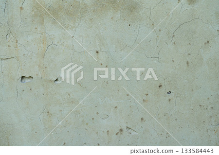 old brick wall, red and white colour, broken bricks, peeling plaster, vintage texture, background for banner, copy space 133584443