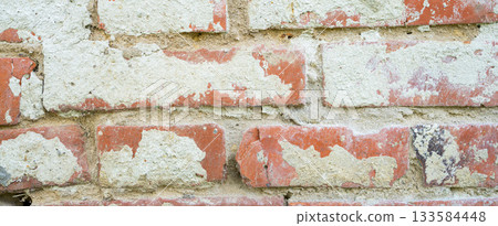 Clay red brick close-uo macro texture. Construction brick isolate on white Clay red brick close-uo macro texture. Construction brick isolate on white 133584448