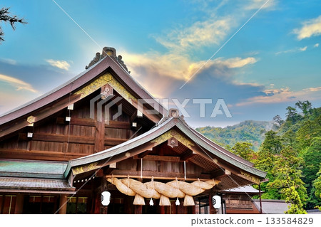 View of the worship hall of Izumo Taisha Shrine 133584829