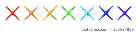 Rainbow 3D star shapes with bright shine and smooth glossy surfaces. Each 3D star element sparkles with vivid color, perfect for UI icons, stickers, mobile games and decorative graphics Rainbow 3D star shapes with bright shine and smooth glossy surfaces. Each 3D star element sparkles with vivid color, perfect for UI icons, stickers, mobile games and decorative graphics 133584899