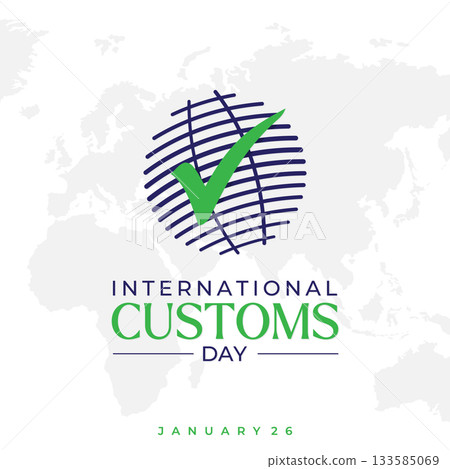 International Customs Day letter emblem background concept design 133585069