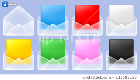 Envelope Set With Glass Morphism Effect 133585158