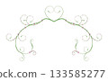 Romantic Green Valentine Heart Flourish Ornament Border 133585277