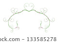 Romantic Green Valentine Heart Flourish Border on Transparent Background 133585278