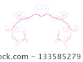 Romantic Pink Valentine Heart Flourish Ornament Border 133585279