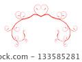 Romantic Red Valentine Heart Flourish Ornament Border 133585281