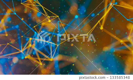 Sci-fi digital technology with line connect network and data graphic background. 133585348