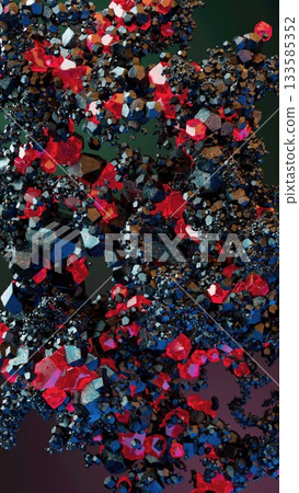 Chromatic Crystal Cluster: A Dance of Geometric Elegance 133585352
