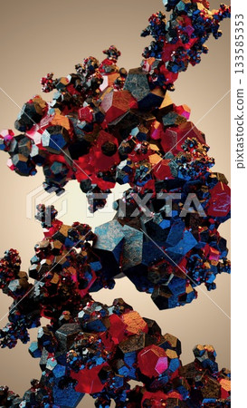 Vivid Geometric Crystals: A Striking Fusion of Color and Form 133585353