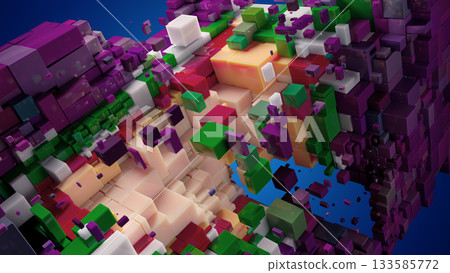 Fragmented Dimensions: A Kaleidoscope of Colorful Geometric Structures 133585772