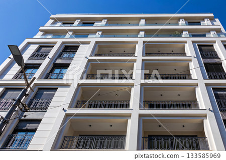 Exterior of empty building facade Exterior of empty building facade 133585969