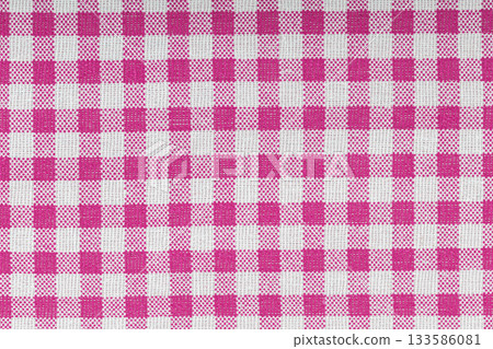 Red and white checkered, pattern, design, cotton fabric for sewing, texture background Red and white checkered, pattern, design, cotton fabric for sewing, texture background 133586081