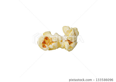macro popcorn on isolated and white background macro popcorn on isolated and white background 133586096