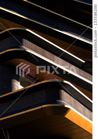 Masarycka MSD Masaryk Station Development office and retail building by Zaha Hadid Architects with golden facade on November 19, 2025 in Prague, Czech Republic. 133586200