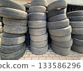 Old used car tires 133586296
