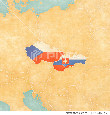 Map of Czech Republic and Slovakia Map of Czech Republic and Slovakia 133586347