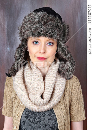 Winter hat girl 133587035