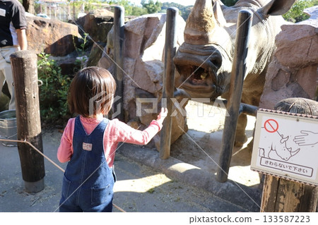 Adventure World Southern White Rhinoceros Feeding 133587223