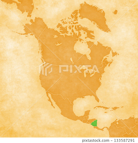 Ocher map of North America - Nicaragua Ocher map of North America - Nicaragua 133587291