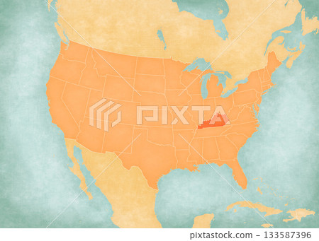Map of United States of America - Kentucky 133587396