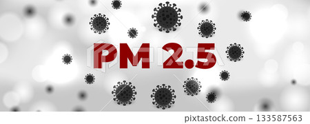 PM 2.5 Air pollution concept banner. Atmospheric particulate matter PM 2.5 Air pollution concept banner. Atmospheric particulate matter 133587563