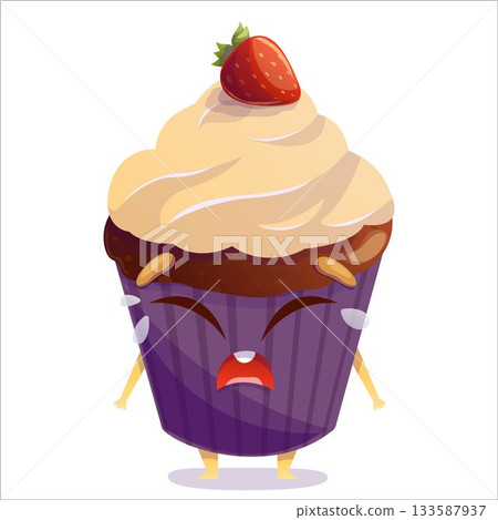 Vector illustration of a crying cake. Cake, character, vector, crying, tears, upset, grief Vector illustration of a crying cake. Cake, character, vector, crying, tears, upset, grief 133587937