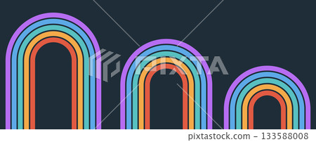 Vintage Groovy Stripe Rainbow Cover 133588008