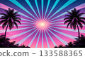 Palm trees and shining sun 133588365