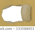 Torn and holey paper background material cardboard 133588453