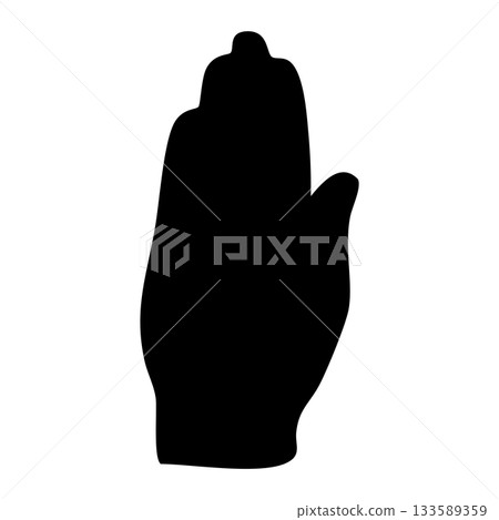 Please hand silhouette | Offering pose, guidance, guidance, solid black icon Please hand silhouette | Offering pose, guidance, guidance, solid black icon 133589359