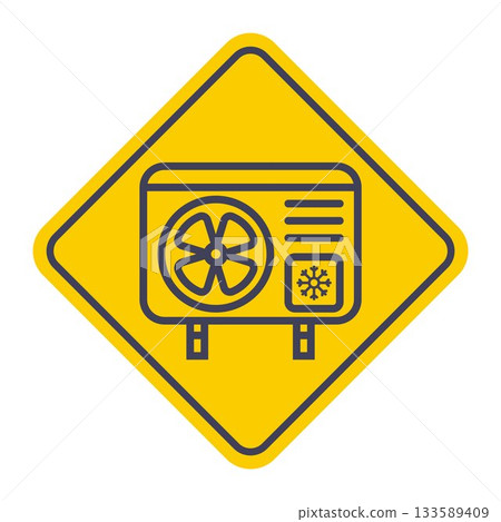 Industrial air conditioner black icon. Industrial air conditioner black icon. 133589409