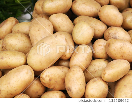 Young potatoes pile Young potatoes pile 133589622