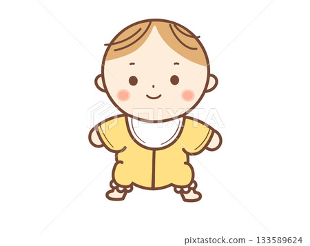 穿著黃色衣服的嬰兒 133589624