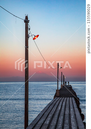 Pier with a view of Mt. Fuji Pier with a view of Mt. Fuji 133590029