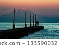 Mount Fuji and the pier at sunrise 133590032