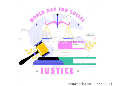 World Day of Social Justice Illustration Featuring Scales and a Gavel Symbolizing Fairness, Equality, and Protection Against Injustice Background World Day of Social Justice Illustration Featuring Scales and a Gavel Symbolizing Fairness, Equality, and Protection Against Injustice Background 133590071